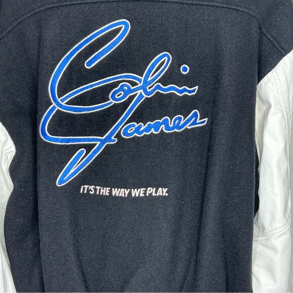 Labatt's Blue Colin James Vintage Cactus Jack Leather Wool Tour Bomber Jacket - Picture 7 of 14